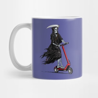 Death Rides A Lively E-Scooter Mug